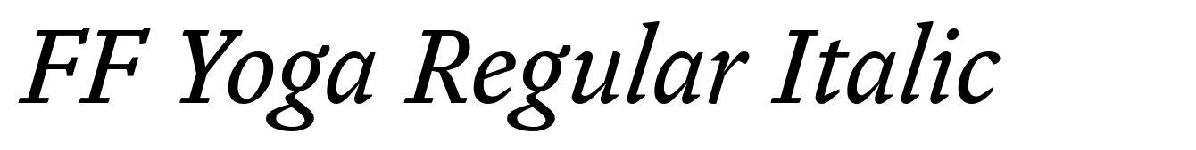 FF Yoga Regular Italic